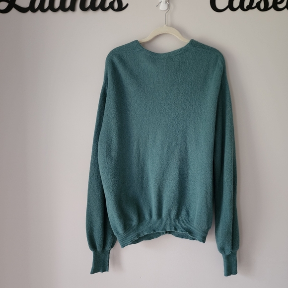 Tuttle Golf 100% Alpaca Sage Green Front Buttons Cardigan Size XL - Picture 5 of 9